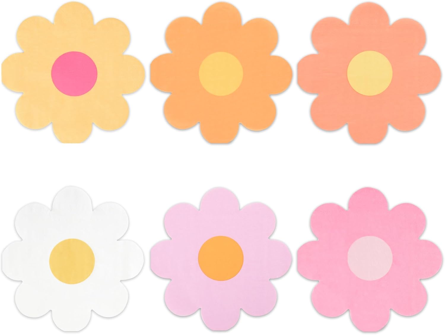 120 Daisy Paper Napkins Groovy Party Napkins Daisies Floral Disposable Dinner Napkins Boho Retro Flower Dessert Luncheon Napkins for Birthday Baby Shower Wedding Party Supplies