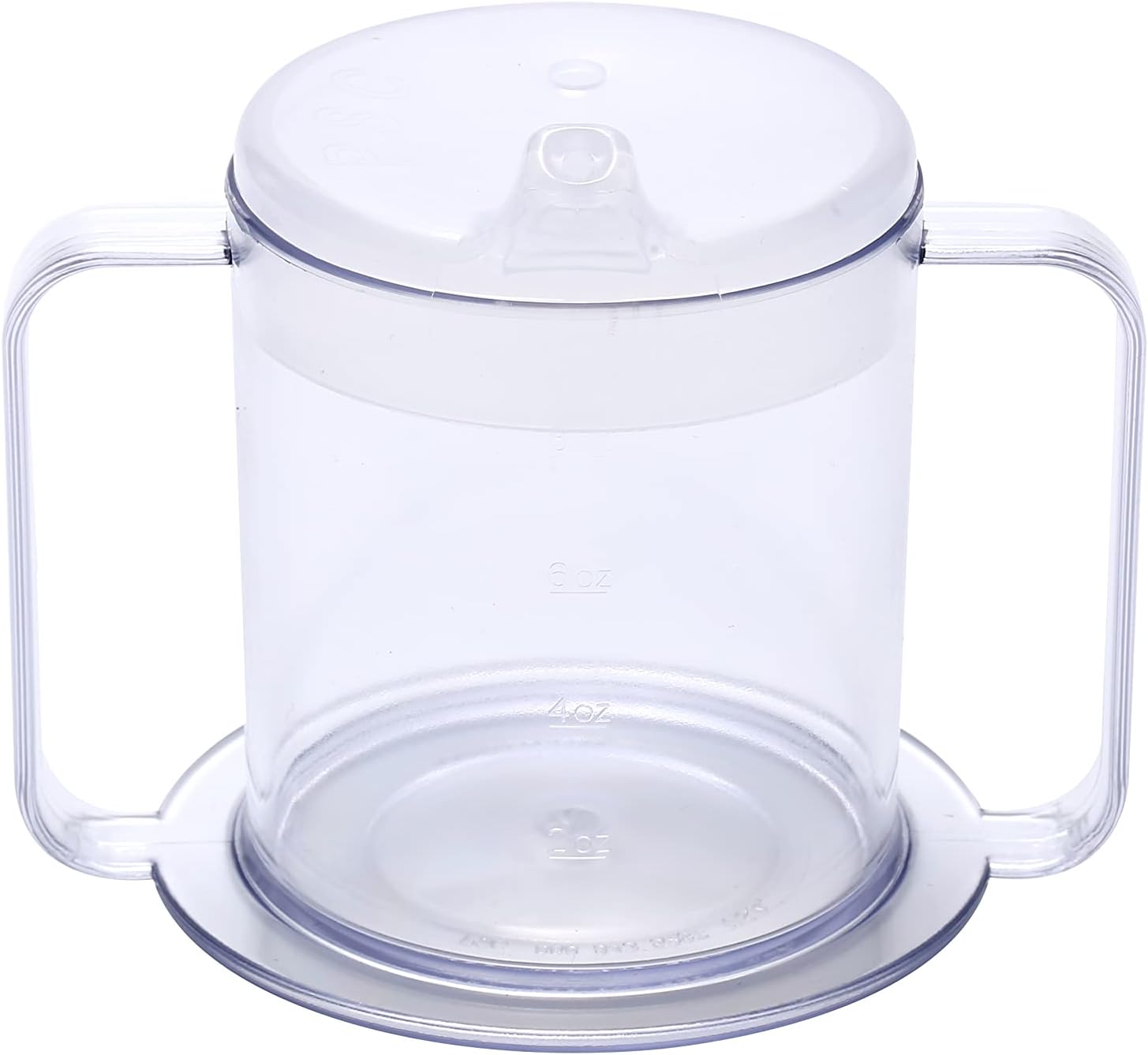 Special Supplies Independence 2-Handle Plastic Mug with 2 Style Lids, Lightweight Drinking Cup with Easy-to-Grasp Handles for Hot and Cold Beverages, Spill-Resistant Adult Sippy Cup (1-Pack)