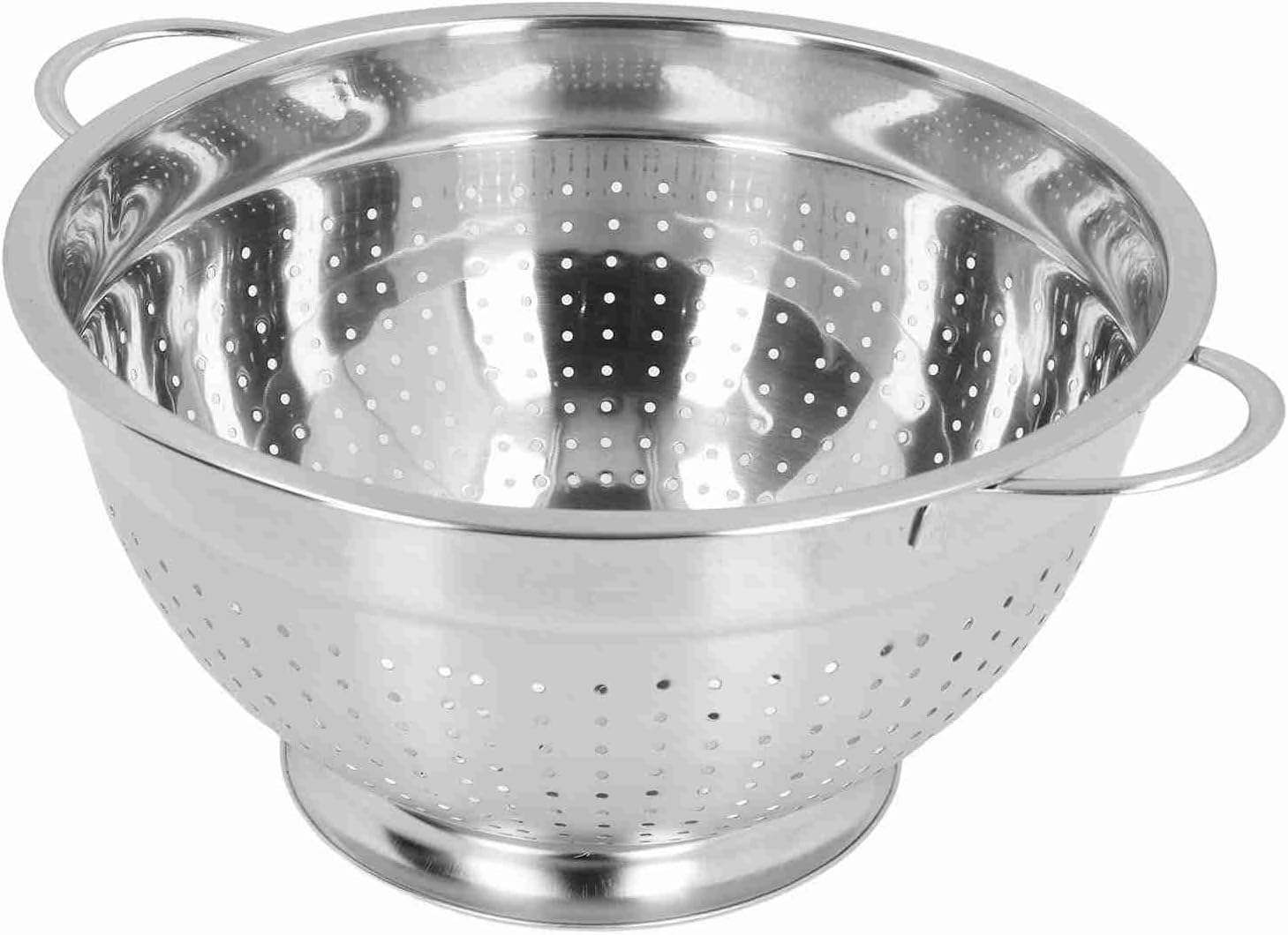 Stainless Steel Fruit Basket, Vegetable Washing Basket with Fine Holes for Kitchen, Large Capacity Drain (26cm)