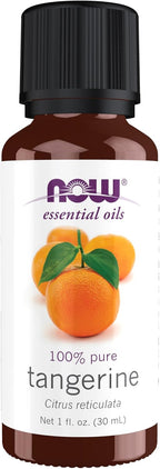 NOW Essential Oils, Tangerine Oil, Cheerful Aromatherapy Scent, Cold Pressed, 100% Pure, Vegan, Child Resistant Cap, 1-Ounce