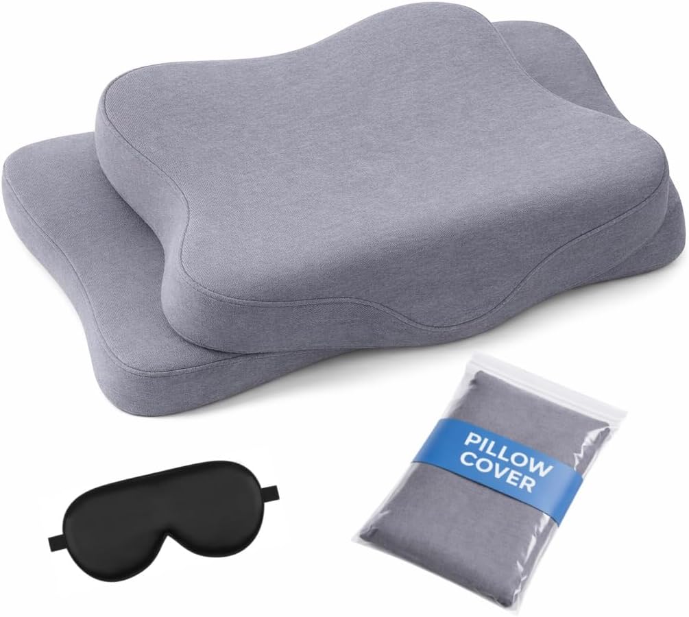 Eucoz Cotton Pillowcase for Cervical Pillow, Healthy Breathable & Soft Pillow Cover for Memory Foam Ergonomic Neck Support Pillow