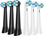 Replacement Heads Compatible with Oral B iO for Gentle Dental Care, Toothbrush Compatible with Oral B iO 2/3/4/5/6/7/8/9/10 Series Electric Toothbrush, Medium Bristles (6 Black/White)