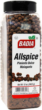 Badia Allspice Whole, 12 oz – Warm & Fragrant Spice with Notes of Cinnamon, Nutmeg & Clove – Perfect for Baking, Cooking & Pickling