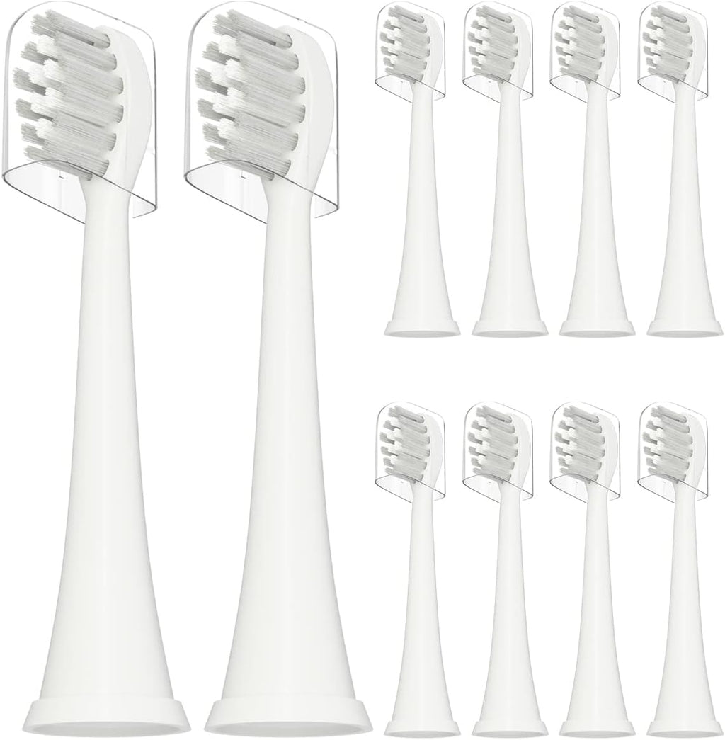 Replacement Toothbrush Heads Compatible with TAO Clean Electric Toothbrush Heads, W Shape Design Planted with Nylon Bristle
