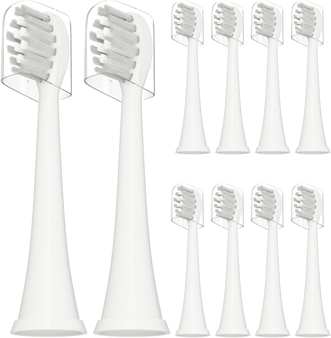 Replacement Toothbrush Heads Compatible with TAO Clean Electric Toothbrush Heads, W Shape Design Planted with Nylon Bristle
