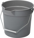 Winco Heavy-Duty Plastic Bucket/Utility Pail with Pour Spout, 14 Quarts, Gray