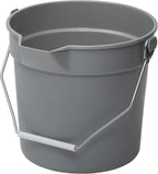Winco Heavy-Duty Plastic Bucket/Utility Pail with Pour Spout, 10 Quarts, Gray