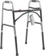 Dynarex Heavy Duty Bariatric Walker is a Foldable, Stand-Up Walker with Tool-Free Adjustable Height up to 39” & 500 Pound Weight Capacity, Silver, 1 Dynarex Heavy Duty Bariatric Walker