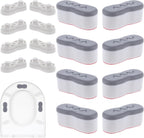 8Pcs Bidet Height-increasing Pads Toilet Seat Risers Toilet Lid Rubber Bumpers with 2 Heights Adjustment Grey & Clear Self Adhesive Universal Bidet Bumpers Replacement Bumpers for Toilet Seat