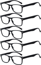 Eyekepper Ultrathin Flex Frame 5-pack 80's Reading Glasses Black +0.5
