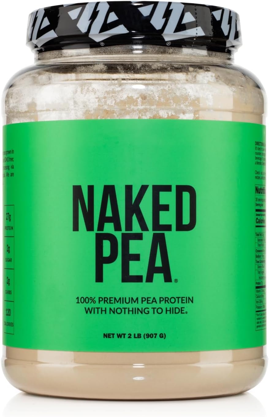 NAKED Pea - 2LB 100% Pea Protein Powder from North American Farms - Unflavored Vegan Pea Protein Isolate - NSF Certified, Plant Protein Powder, Easy to Digest - 30 Servings