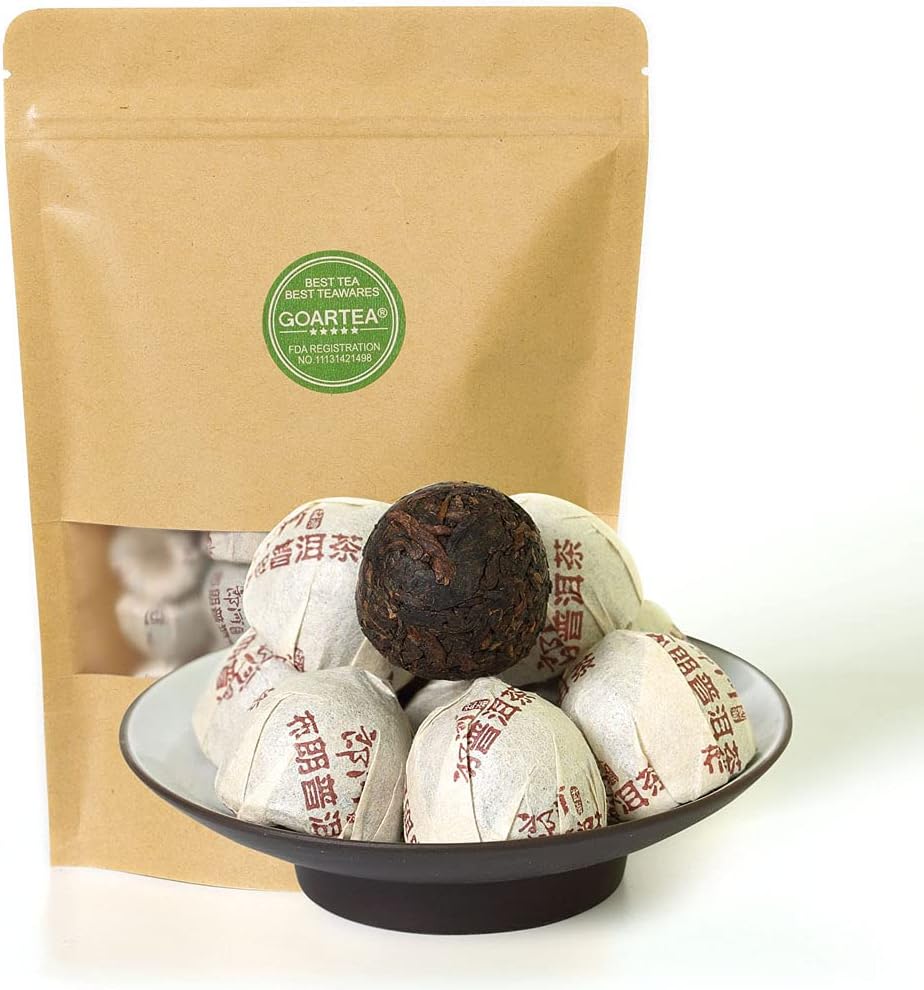 Puerh Tea Cake 80Pcs / 15.87oz 2009 Year Ripe Shu Supreme Langhe Bulang Mountain - Chinese Yunnan Puer Pu'er Pu-erh Tea - Mini Tuocha