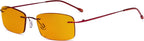 Eyekepper Rimless Computer Glasses - Blue light Blocking Eyeglasses with Orange Tinted Lens Men Women Red
