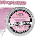 Brew Glitter - Pink Rimming Sugar (4oz, 1x Bar Tin) Cocktail Garnish for Mixed Drinks & Refreshments