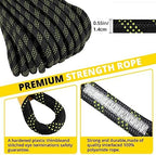 TRSMIMA Rope Harness Safety Lanyard：25ft Vertical Roofing Rope with Grab Snap Hooks Shock Absorber - Fall Protection Tree Climbing Line Kit Heavy Duty Roof Safety Equipment ANSI CE