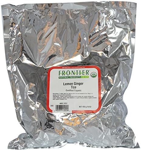 Frontier Herb Organic Tea Lemon Ginger, 16 oz