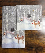 Boston International C840300 IHR Cocktail Beverage Paper Napkins, 5 x 5-Inches, Snowy Fawn Friends