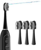 Replacement Heads for Waterpik Sonic Fusion 2.0, Extra-Large Size Flossing Toothbrush Head fit for Water pik SF-01 SF-02 SF-03 SF-04 (Black, 3 Count)