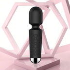 Handheld Cordless Mini Massager, Powerful Quiet with Waterproof, 20 Modes & 8 Speeds Vibration Wand for Back Neck Shoulders, Muscle Soreness Relief & Recovery (Black)