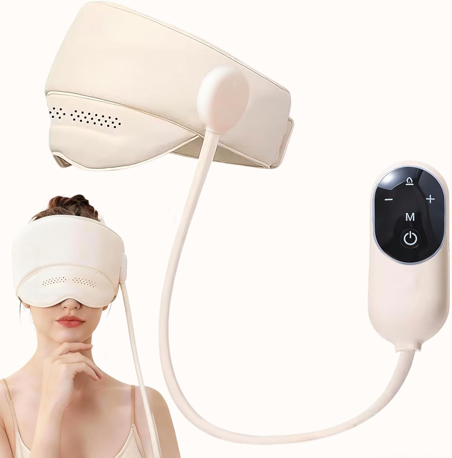 CXGRISE Head & Eye Massager with Heat, Head Massager for Forehead and Temple, Heated Mask Massager Scalp Stress Relax, Birthday Gifts for Women Men