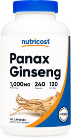 Nutricost Panax Ginseng 1000mg, 240 Capsules - Non GMO, Gluten Free, 120 Servings