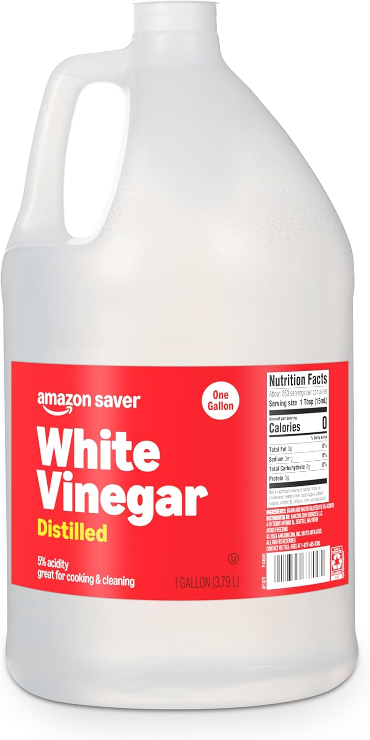 Amazon Saver, Distilled White Vinegar, Great for Cooking and Cleaning, 128 Fl Oz