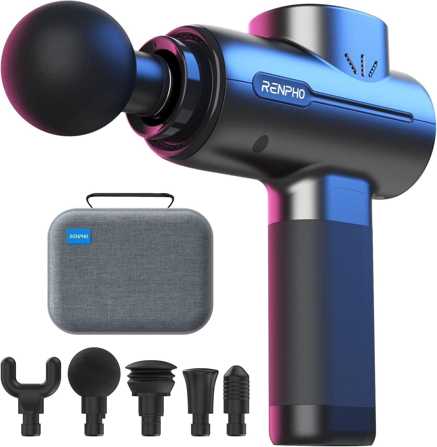 RENPHO Massage Gun Deep Tissue, Birthday Gifts for Women Men, Portable Percussion Massager for Back and Neck, Handheld Device with Carry Case, Active