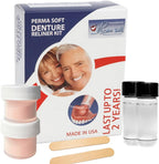 Perma Soft Denture Reliner Kit - Relines 2 Denture Plates - Semi Soft DIY Denture Liner for Upper and Lower