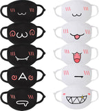 Generic 10pcs Cute Face Mask for Women & Men, Black White Pink Reusable Washable Cotton Full Face Protection for Adult Teens