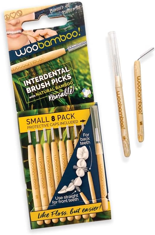 Woobamboo eco Friendly Bamboo Small interdental Brushes, 8 Pack