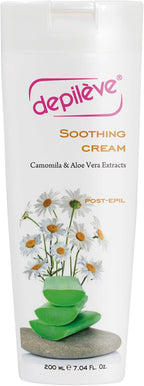 Depileve Soothing Cream - Post Wax Lotion - Enriched with Aloe Vera, Chamomile and Zinc Oxide - for All Skin Types - Skin Calming Aftercare - Makeup-like Coverage Cream - 7 oz.