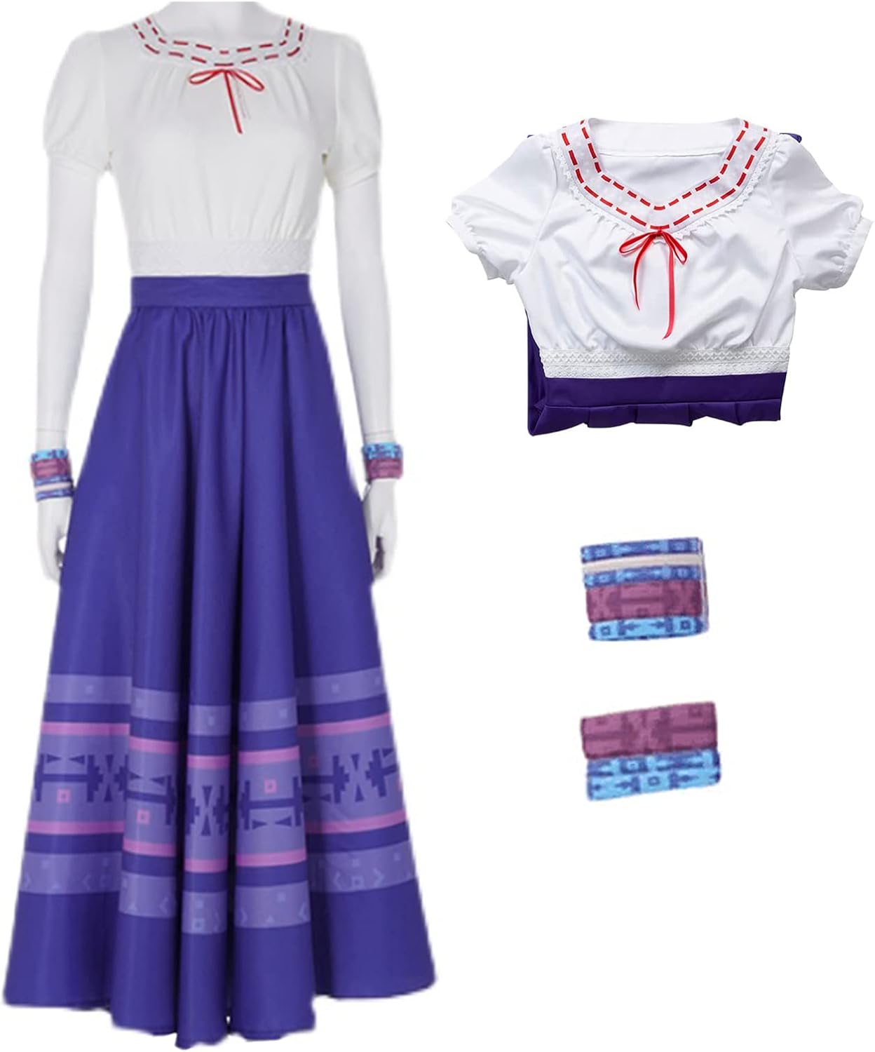 PAINEOMN Mirabel Dolores Pepa Luisa Costume Dress for Women Adult Madrigal Family Cosplay Outfit for Halloween