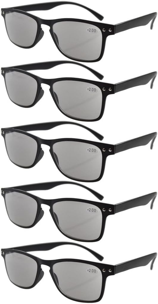 Eyekepper Ultrathin Flex Frame 5-pack 80's Reading Glasses Sunshine Readers +2.75