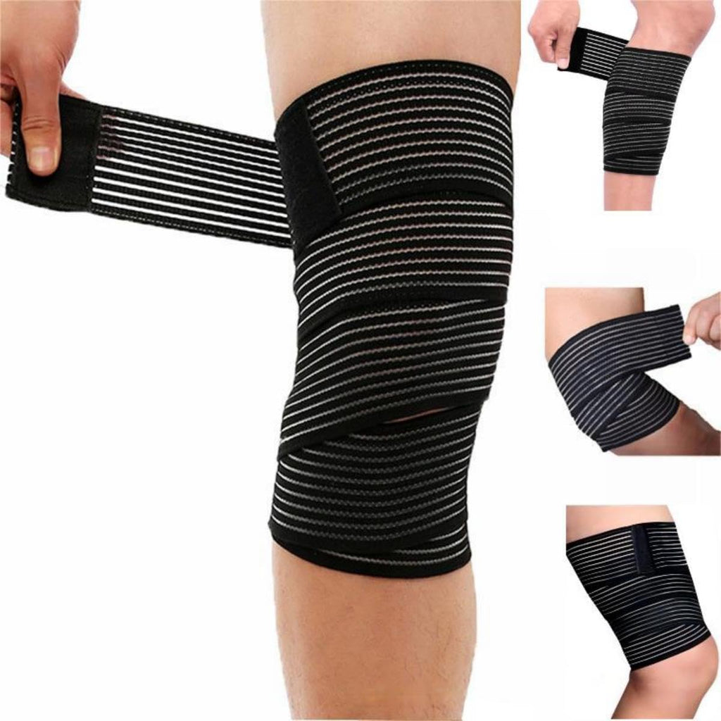 Adjustable Elastic Knee Wrap Compression Bandage Brace Support for Women and Man (1, XXX-Large)