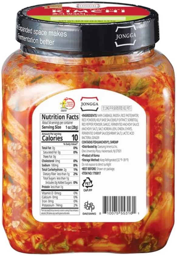 Sliced Napa Cabbage Kimchi, 52.9 oz – Authentic Korean, Probiotic, Gut-Healthy, Small Batch, Made in USA