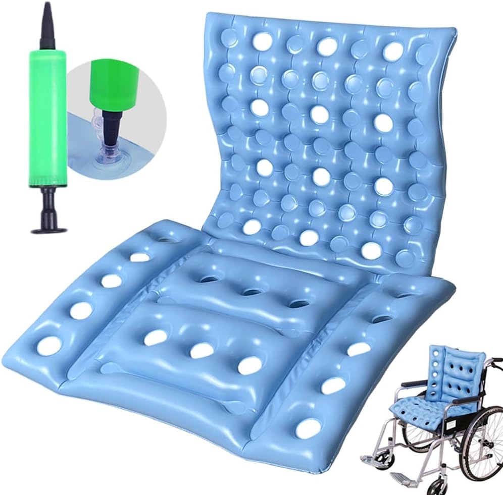 Inflatable Seat Cushion Anti-Decubitus Wheelchair Cushion, Breathable Backrest Air Cushion Bed Sore Cushions for Pressure Sores Pain Relief - Portable Travel Seat Pads for Airplane/Car/Office