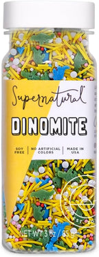 Supernatural Dinomite Natural Confetti Sprinkles, Dye-Free Dinosaur Sprinkles, No Artificial Dyes, Soy Free, Gluten Free, Vegan, 3oz