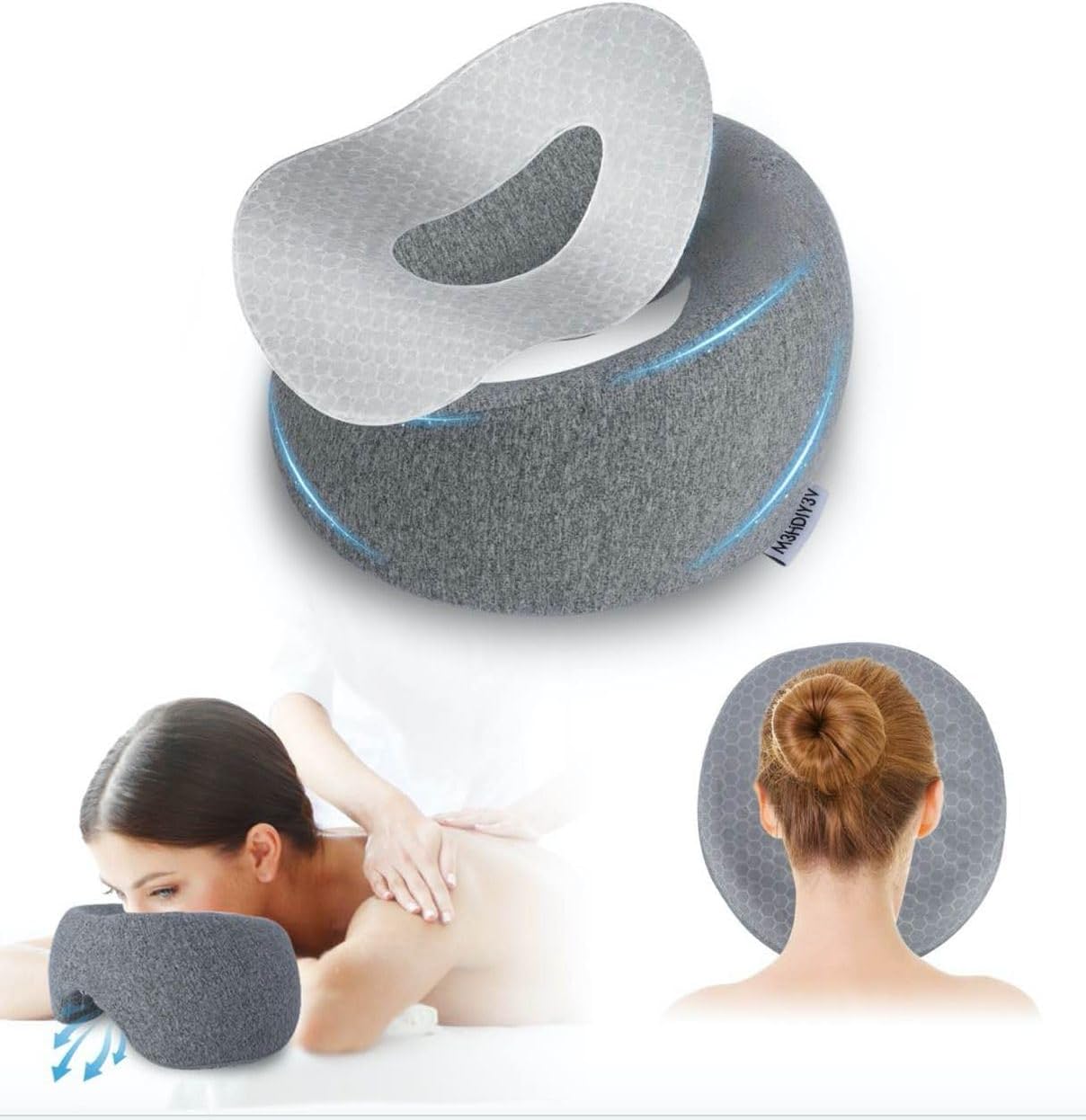 Face Down Pillow – Massage Headrest for Bed, BBL Pillow After Surgery Post Eye Surgery Recovery, Relieves Neck Pain, Comfortable Massage Headrest, Stomach Sleeping Pillow, Donut Pillow