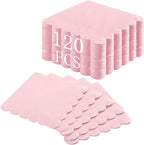 NatNarr 120 Pcs Cocktail Napkins Pink Paper Napkins Light Pink Dessert Beverage Napkin Cute Scalloped Party Napkin for Baby Bridal Shower, Birthday, 5 x 5 Inch