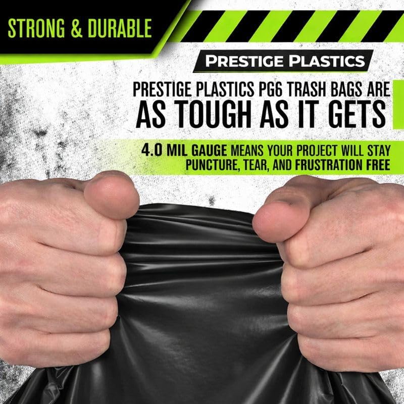 Heavy Duty Black Compactor Bag Tubing 40" x 244 ft Continuous Roll, Puncture Resistant, Industrial grade LDPE Plastic | Extra-Wide, Custom Length Trash Bags for Commercial Compactors
