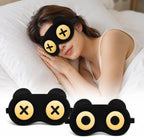 2PCS Sleep Mask for Women Men, Eye Masks for Sleep, Funny Black Eye Covers with Adjustable Elastic Strap for Travel, Night Blindfold for Men Women Sleeping(Round Eyes)