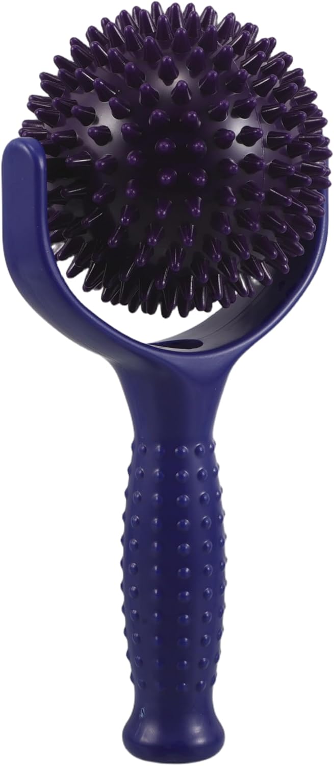 Large Spiky Ball Yoga Massage Stick, Portable Muscle Roller for Shoulder and Back, Handheld Mobility Yoga Prop for Deep Tissue Muscle Relief and Trigger Point Therapy