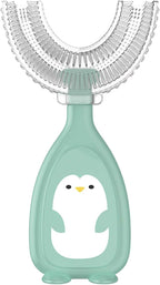 Children's U-Shaped Toothbrush Silicone Toothbrush Baby Mouth Cleaning Manual Toothbrush (Green, L), Kids u-Shaped Toothbrush