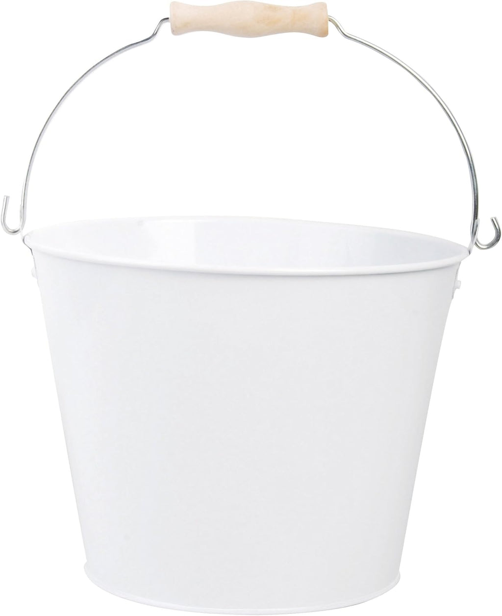 Esschert Design USA White Metal Bucket with Wood Handle (RD23)