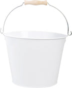 Esschert Design USA White Metal Bucket with Wood Handle (RD23)