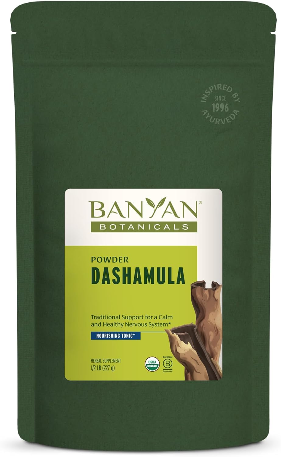 Banyan Botanicals Dashamula Powder – Calming Ayurvedic Formula – Organic Stress Supplement with Organic Gokshura Fruit & Bilva Fruit– ½ lb – Certified Organic, Non-GMO, Vegan, Gluten Free