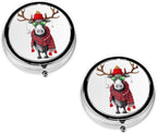 Funny Christmas Moose Mini Portable Medicine Box 3 Packing Travel Portable Medicine Box