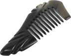 Natural Yak Horn Wide Tooth Comb 13-14cm for Curly Hair Detangling and Scalp Massage, Professional Hair Styling Tool for Women