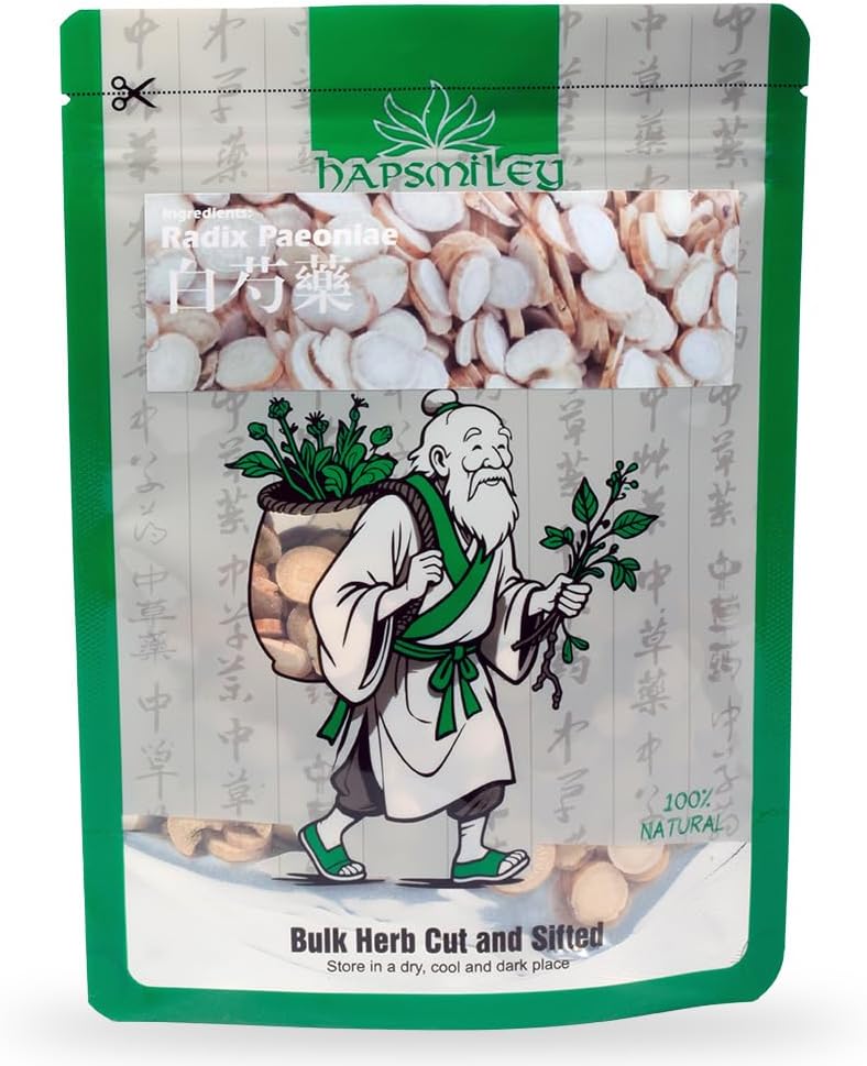 Hapsmiley White Peony Root (Paeonia lactiflora Pallas/Radix Paeoniae/Bai Shao/백작약) –100g (3.5oz) Dried Root – Pure Natural Herb