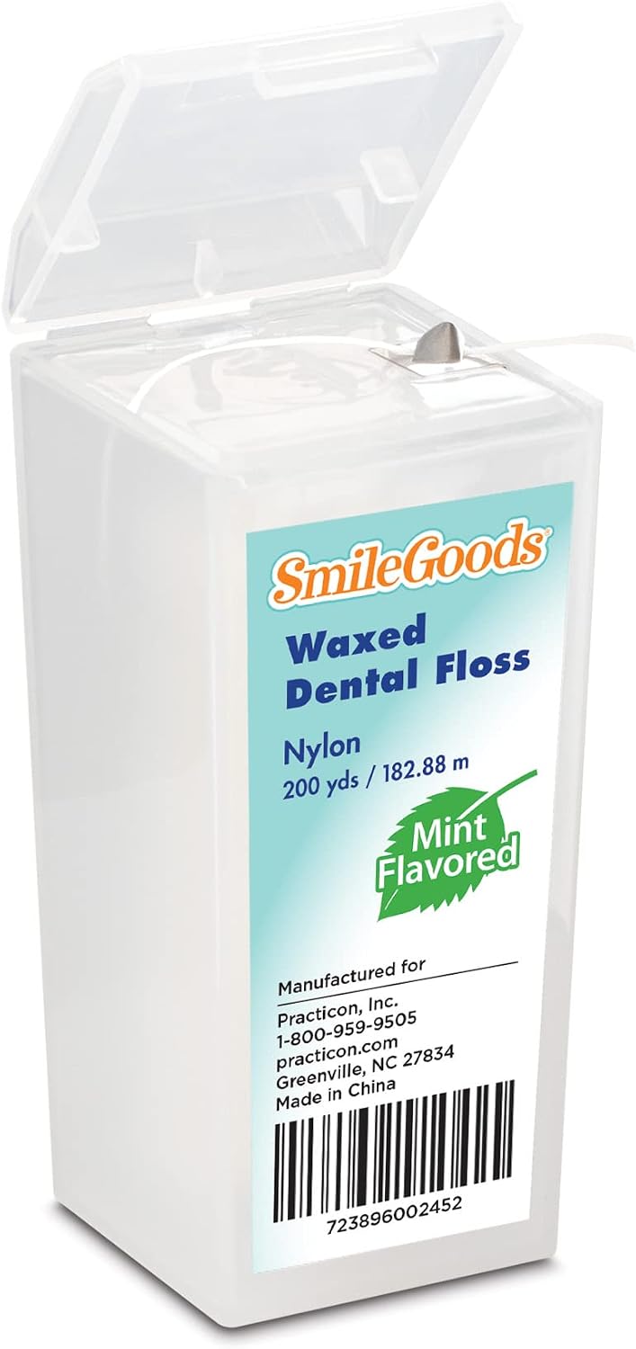 SmileGoods Waxed Dental Floss, 200 Yards, Mint Flavored